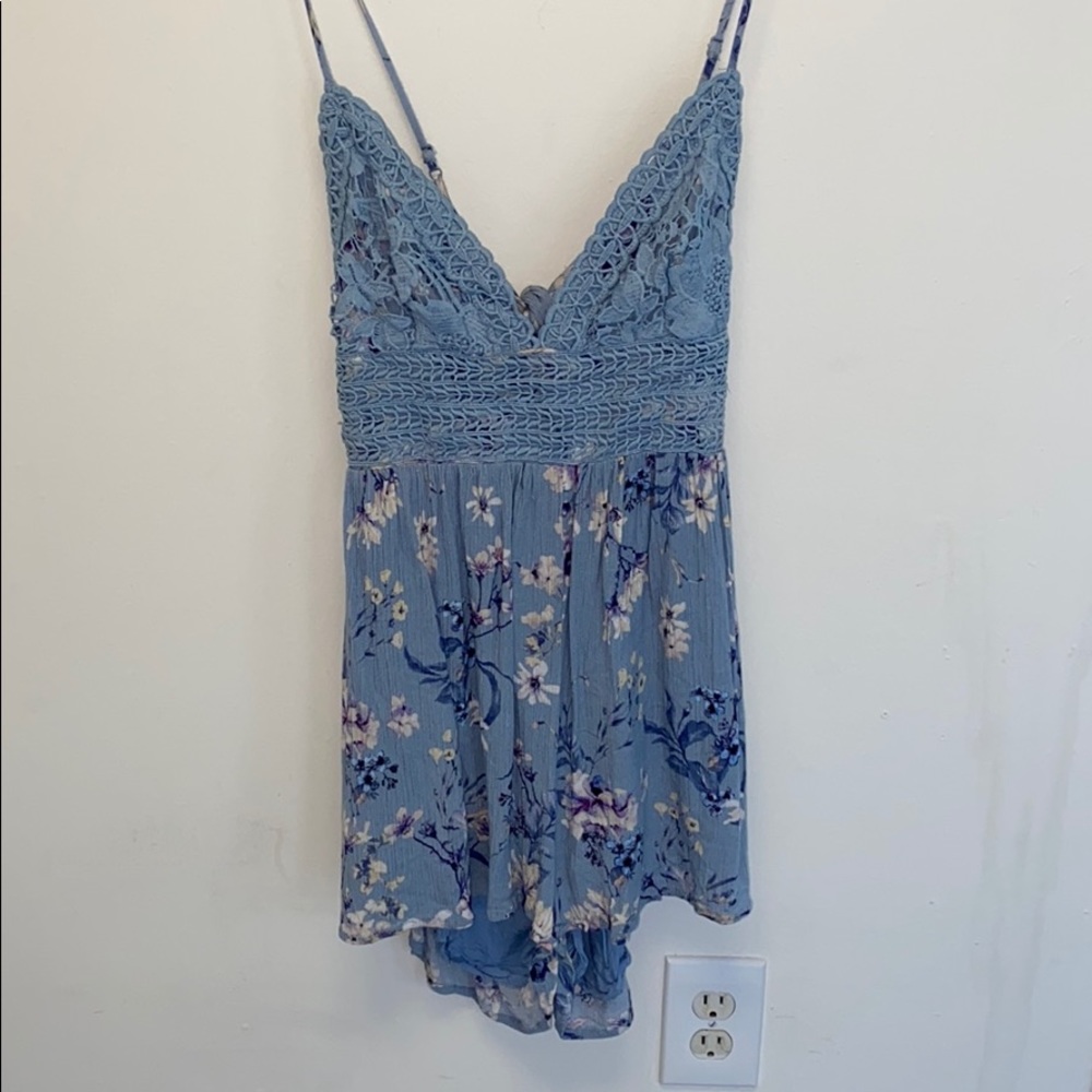 Floral Blue Romper